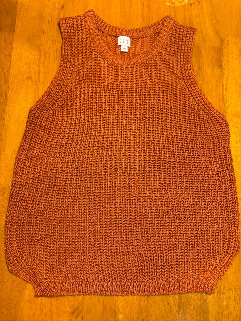 Peyton Jensen Chunky Waffle Knit Tank in Rust